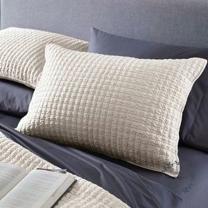 Fieldcrest Pick-Stitch Satin Sham Cream Standard